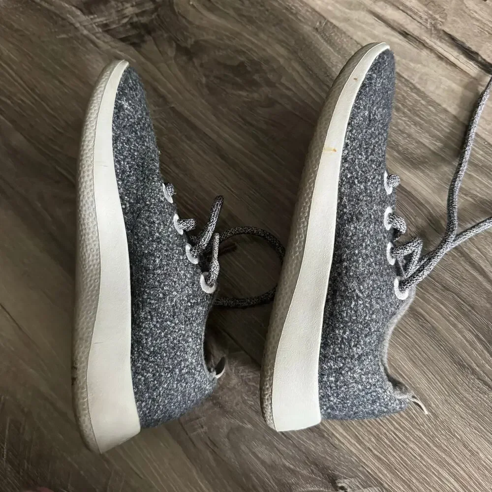 Allbirds Wool Runners Gray Merino Wool Sneakers Womens Size 5 Lace Up